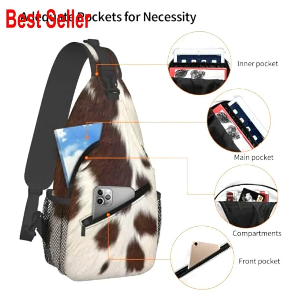 Polyester Crossbody Sling Backpack with Adjustable Padded Strap